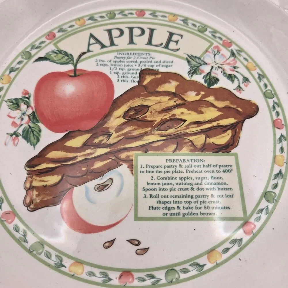 Vintage Ceramic Pan Plate Golden Pie Collection Himark apple pie recipe EUC